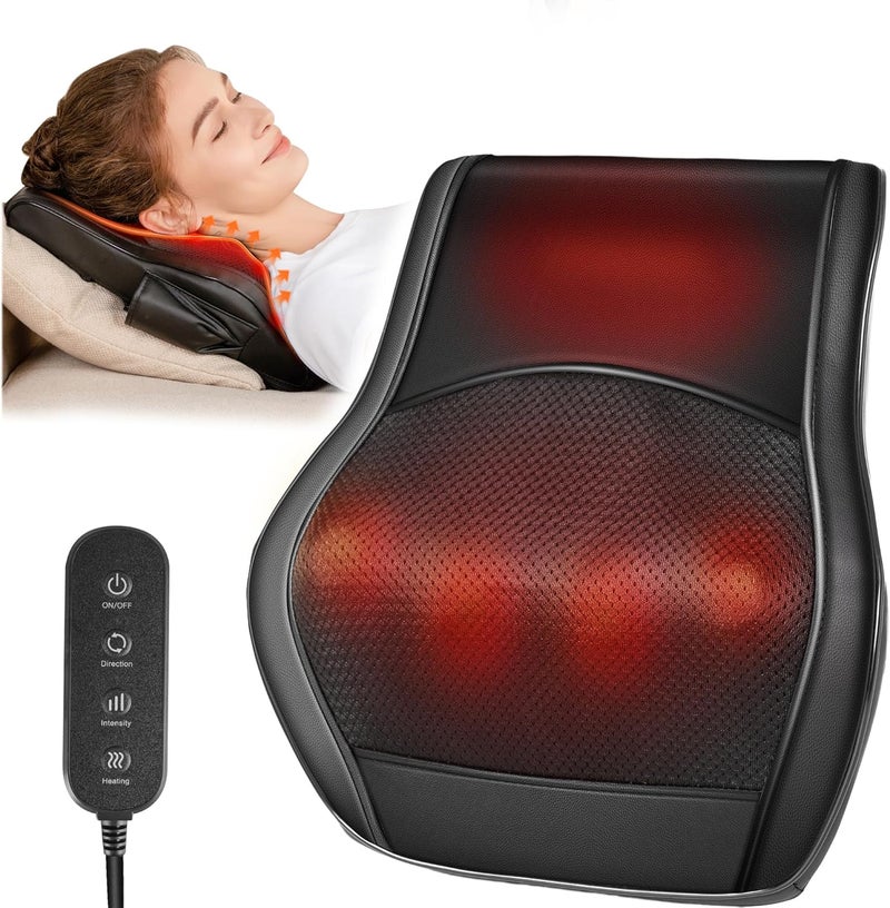 Brelley Neck and Back Massager for Pain Relief Deep Tissue with Heat, Shiatsu Shoulder Massager with Bi-Directional Rotating Head for Neck, Back, Shoulders, and Legs - Image 1